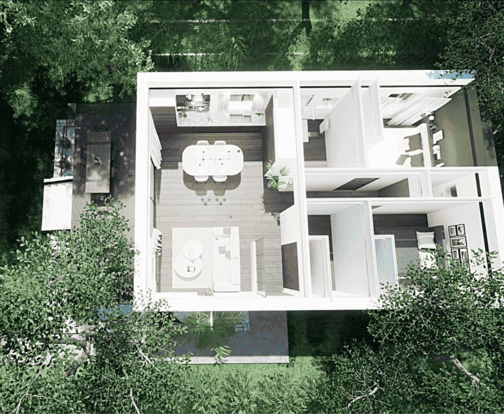 Photo vue de haut villa Ruoms HQF Immobilier