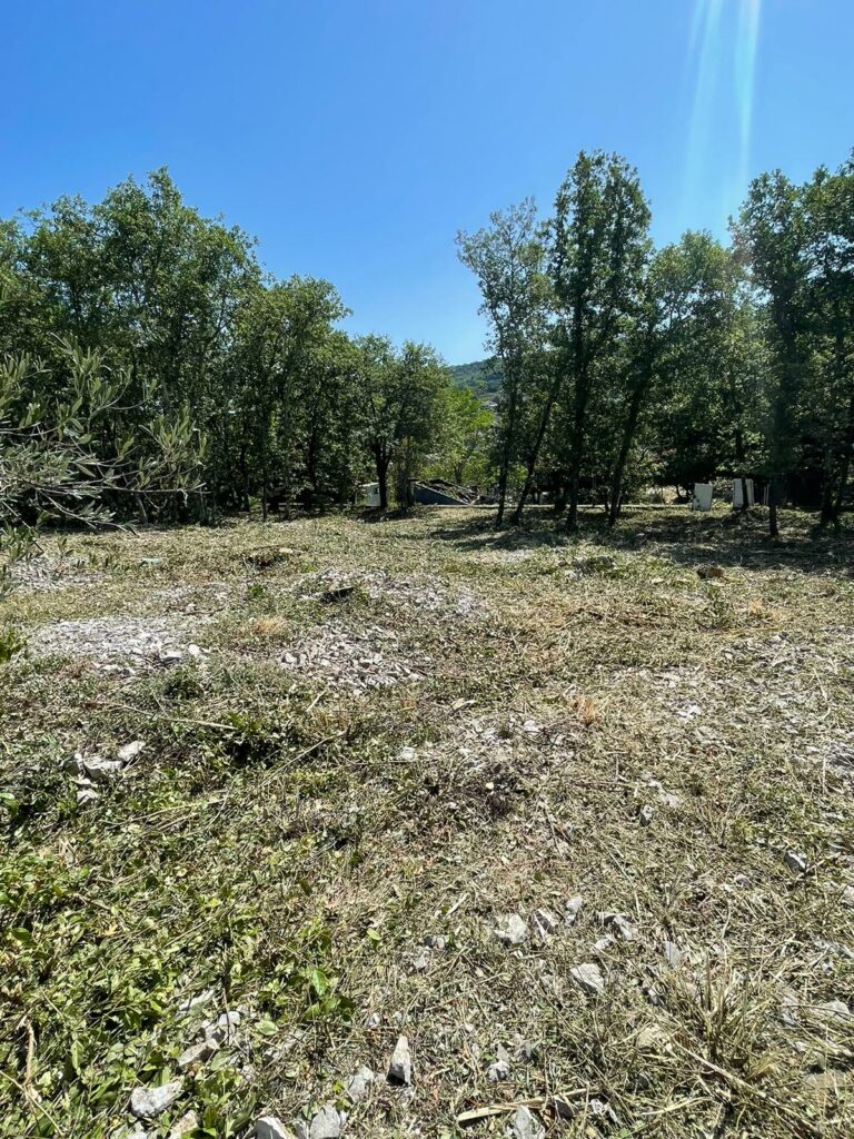 Aperçu du terrain accueillant le futur projet de villas « Hameau du Petit Bois » à Ruoms, porté par HQF Immobilier