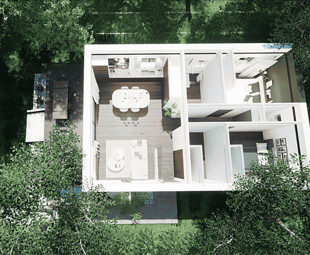 Photo vue de haut villa Ruoms HQF Immobilier